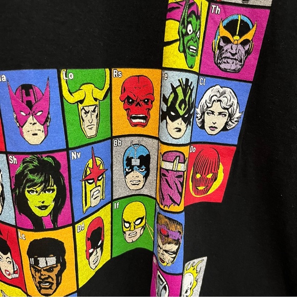 Marvel Periodic Table of Heroes and Villains | Men’s Comic Book Characters Tee - Picture 6 of 11